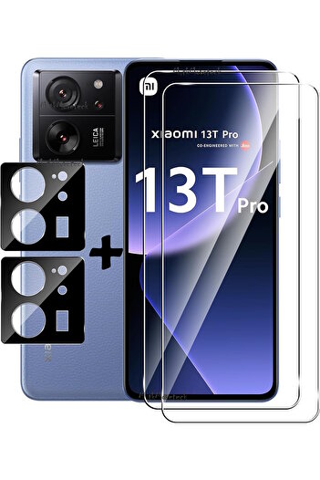 m.tk moveteck For Xiaomi Mi 13t & Xiaomi Mi 13t Pro Camera Protection Lens Protector Glass +9H Tempered Screen Glass 2in1 Set