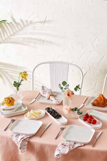 Emsan New Mısra Porcelain 12 Pieces Breakfast Serving Set for 6 Persons White