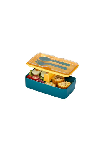 MHK Collection Adjustable Compartment Lunch Box with Fork and Spoon