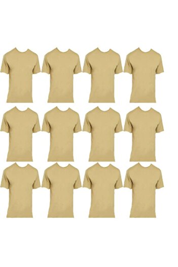 askerpaketi 12 Pack Military Half Sleeve Undershirt Khaki Color