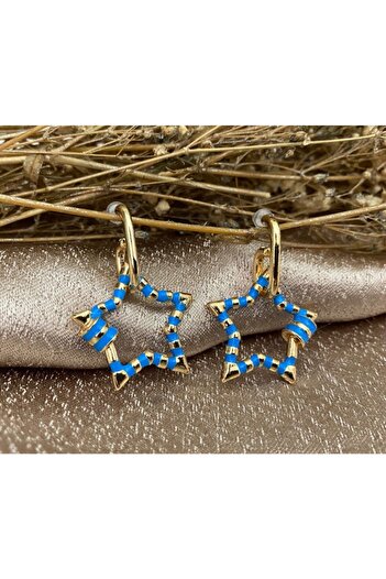 Markiz Takı Women's Blue Star Earrings