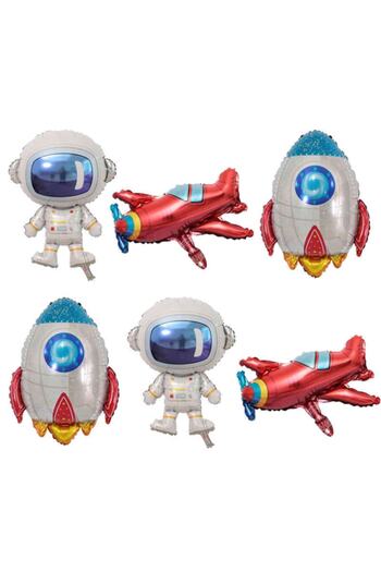 Parti Dünyası Astronot 6 Lı Mini Shape Balon