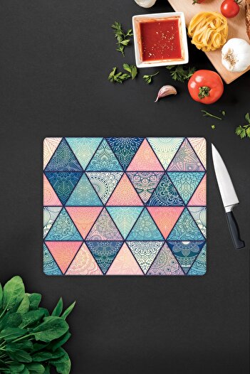Decorita نمط ماندالا ملون |   لوح تقطيع الزجاج - لوح تقطيع الزجاج |   29 سم × 34 سم