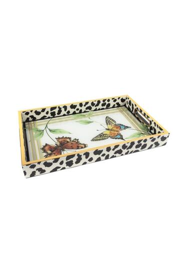 Mikasa Moor Çok Renkli Kelebekli Tepsi 40x25cm