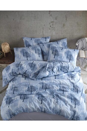 üntaş Life Series Blue Tree Double Duvet Cover Set