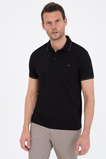 Pierre Cardin Μαύρο Slim Fit Basic Polo T-shirt