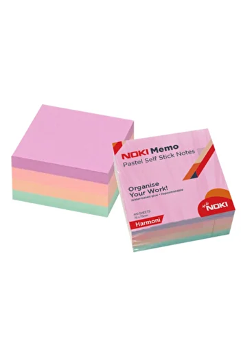 Noki Pastel Harmony Adhesive Note Paper - Cube 400 Pages 75x75 12013-22