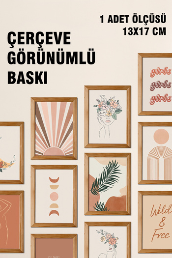 Tooall Furniture Full 20 Pcs 13X17 cm 3 mm Mdf Uv Printed Wood Frame Look Painting Set