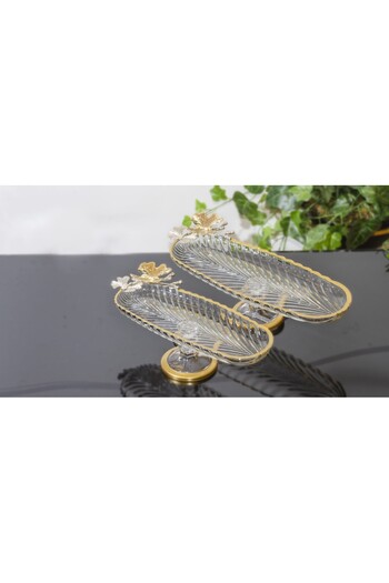 Santara AVANGARDE TOP QUALITY GOLD GORGEOUS PRESENTATION SET CONSISTE OF TWO PARTS WITH DOUBLE BUTTERFLY