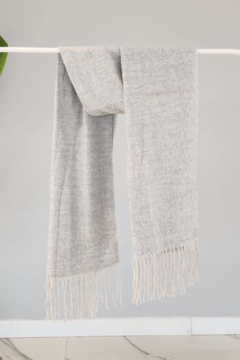 REMSA Tasseled Boucle Scarf Shawl 45X200 cm 1285 Gray