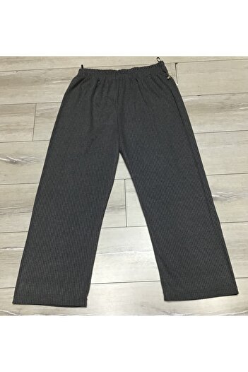 ECE GİYİM Plus Size - Ribbed Personality Cut Elastic Waist Trousers
