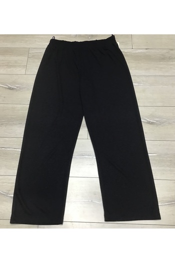 ECE GİYİM Plus Size - Ribbed Personality Cut Elastic Waist Trousers