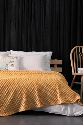 MİNK Mink All Season 500 Mustard Double Bedspread - 200*220 cm