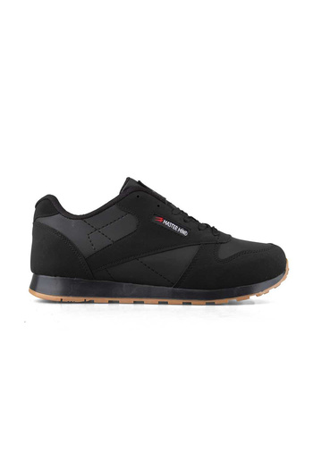 BOUIS Men's Black Gold Laced Daily Comfortable Lightweight Soft Sole Seasonal Sneaker Sports Shoes