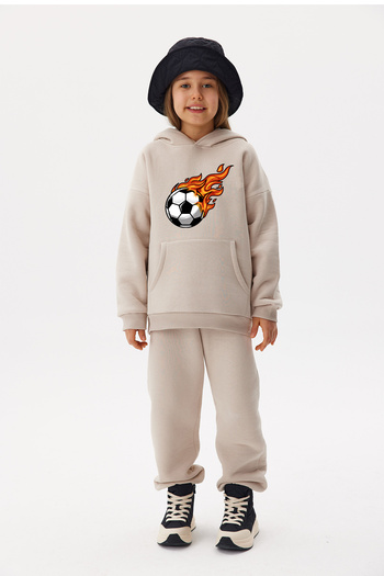 ADA BEBEK ÇOCUK Oversize Cotton Hooded Style Bottom Top Set