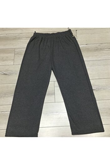 ECE GİYİM Plus Size - Ribbed Personality Cut Elastic Waist Trousers
