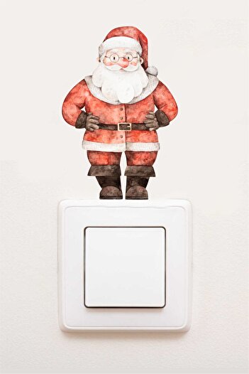 Piksel Grafik Santa Claus New Year Socket Socket Sticker, Christmas Socket Socket Sticker