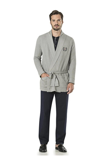 Pierre Cardin Men&#39;s Dowry Dressing Gown and Pajamas Five-Piece Set ys5595