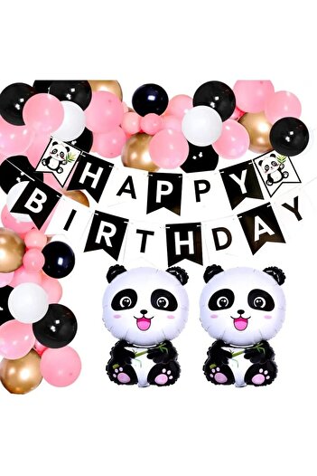 Bkmc LUXURY BUTT BIRTHDAY LONG WRITTEN PANDA FOILED BALLON CHAIN SET BIRTHDAY PARTY SET DECORATION