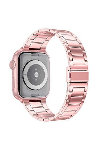 Techmaster Apple Watch 4 5 6 7 8 9 Ultra 42 44 45mm Uyumlu Slim Çelik Kordon