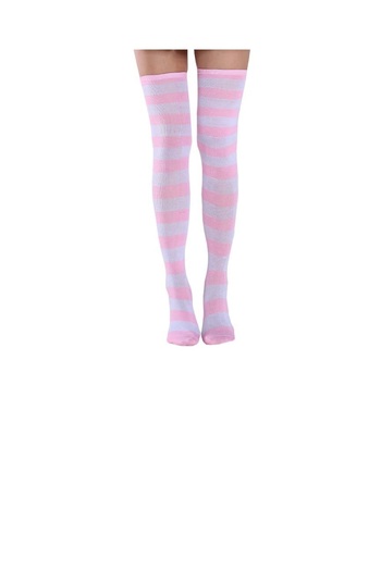 TİSTA Women's Stylish Cotton Quality Striped Patterned Knee High Socks
