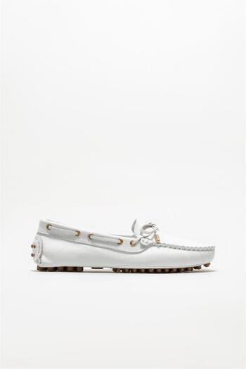 Elle Shoes White Leather Casual Shoes