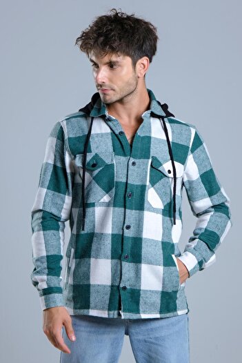 Stilkombin Detachable Hooded Winter Lumberjack Shirt with Pockets MAR4170-40280