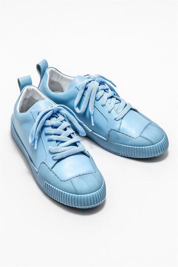 Elle Shoes Blue Leather Women's Sports Shoes