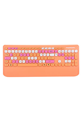 Everest KM-6281 CANDY Renkli Tuşlu Turuncu Kablosuz Q Multimedia Klavye + Mouse Set