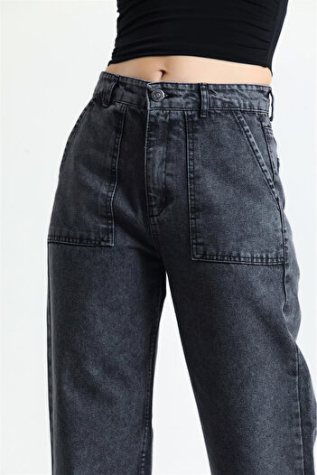 SHEVEGA Fit High Waist Wide Leg Boyfriend Jean Jeans