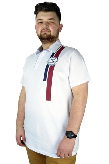 ModeXL Mode Xl Men's T-Shirt Polo Flight Team 22311 White