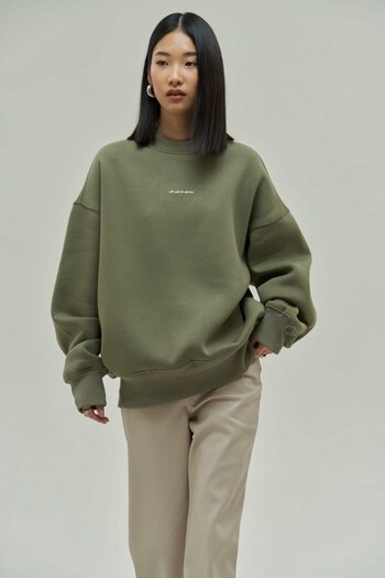 MAİ COLLECTİON Oversize mikina Princess Soft Khaki z kolekce Mai