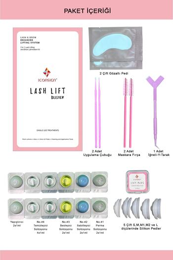 iconsign Lash Lift Kirpik Lifting, Kaş Laminasyon Seti, Kirpik Perması, Lash Lift Eko Paket