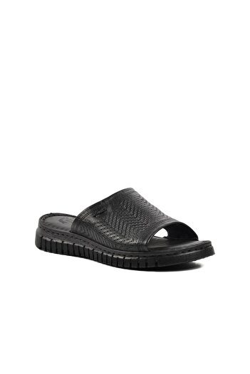 Forelli 38505 Γυναικείες παντόφλες Sofia Black Inside and Outside από γνήσιο δέρμα