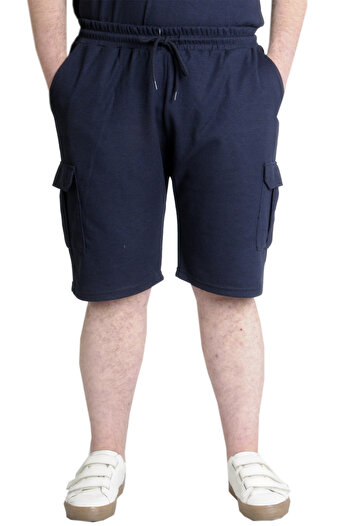 ModeXL Ανδρικό σορτς Mode Xl Μεγάλο μέγεθος Cargo Pocket Waffle 23500 Navy Blue