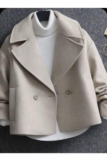LOVELİXİR Stamp Fabric Buttoned Short Coat