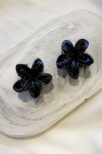 TAKIŞTIR Black Color Lotus Buckle Pair (Small Size)