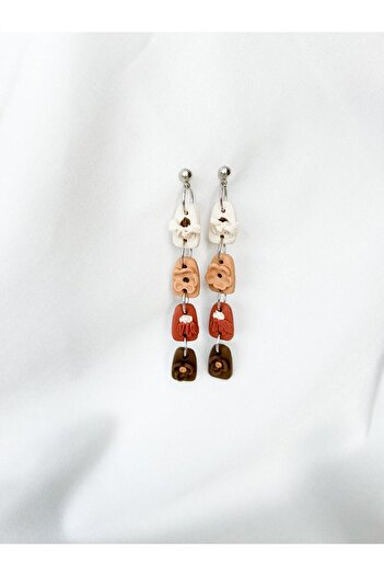 TREND Brown Autumn Winter Earrings with 4 Different Flowers