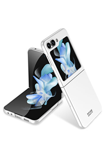Nezih Case Samsung Galaxy Z Flip 5 Compatible Hard Cover Case Silver
