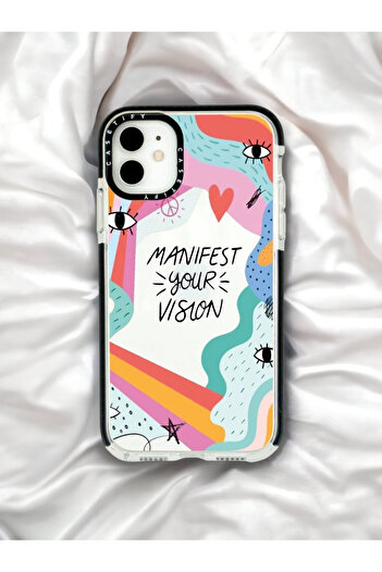 mooodcase iPhone 12 Casetify Manifest Your Vision Patterned Anti Shock Premium Silicone Black Edge Detailed Wire