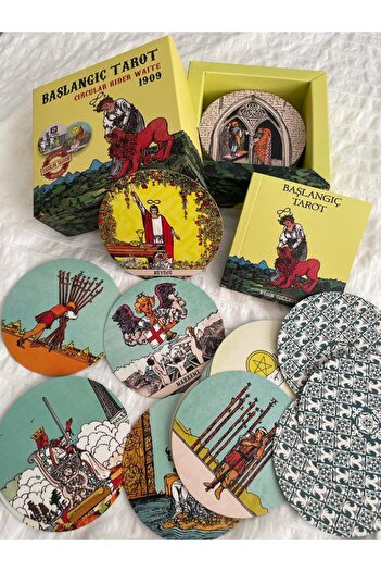 Planet Butik Starter Tarot and Circular Rider Waite Tarot Cards I Round Tarot Cards