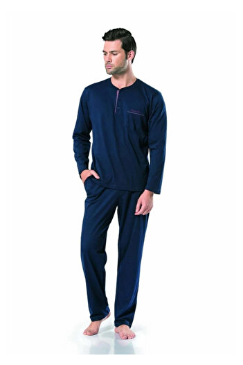 Pierre Cardin Men's Long Sleeve Combed Cotton Pajama Set ys5454