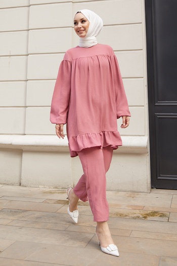 InStyle Lively Skirt Ruffle Διπλό Σετ - Ροζ
