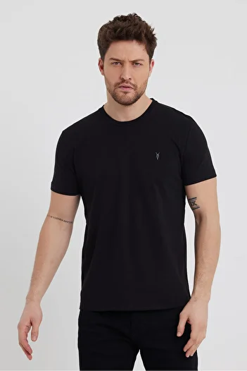 COMBİNE MİCHAİL Men's Black White Khaki Claret Red Navy Blue 100% Cotton Crew Neck Pack of 5 T-shirts