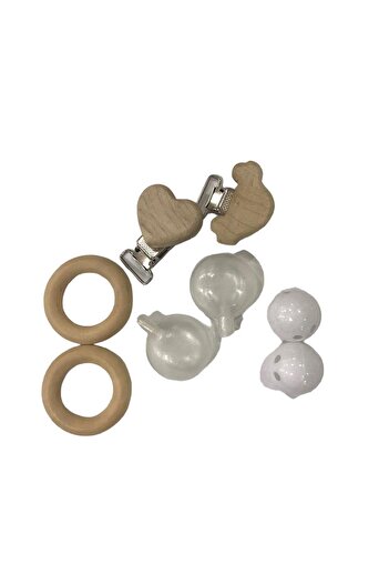 Aslı İplik Baby Rattle, Pacifier Bell Set 8 Pieces