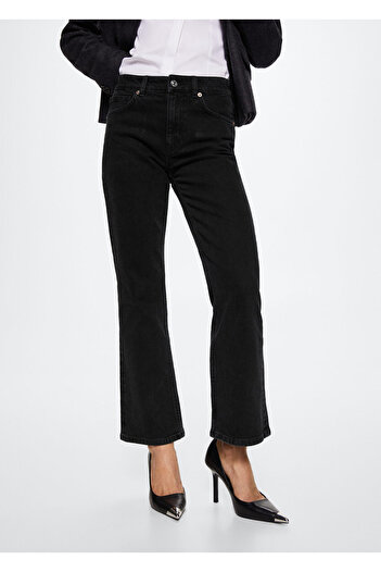 MANGO Woman Mid Waist Flare Jeans