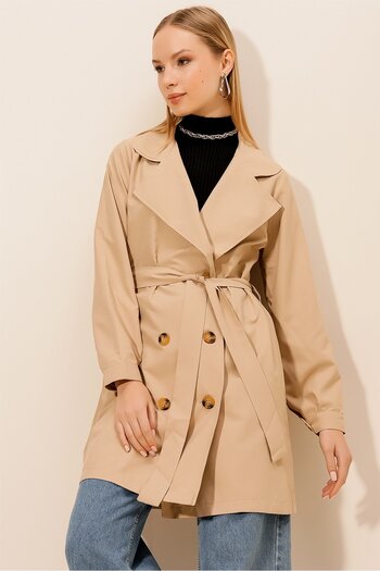 HAKKE Double Breasted Collar Seasonal TRENCH