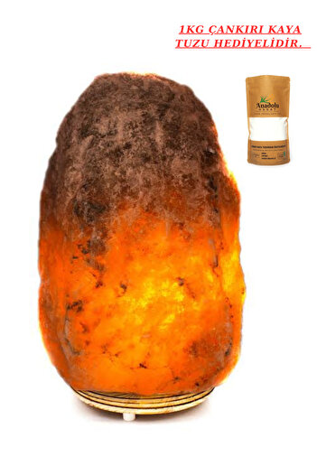 Genel Markalar Sarı Kaya Tuzu Lambası, 4/5 kg, 1 kg tuz hediye, doğal ve şık aydınlatma ürünü