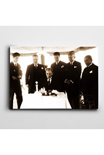 artefoni Atatürk İstanbul 1927 Dekoratif Dev Boyut Kanvas Tablo 100 x 140 CM