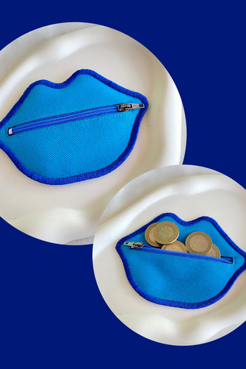 TAKIŞTIR Light Blue Color Women's Wallet with Lip Detail